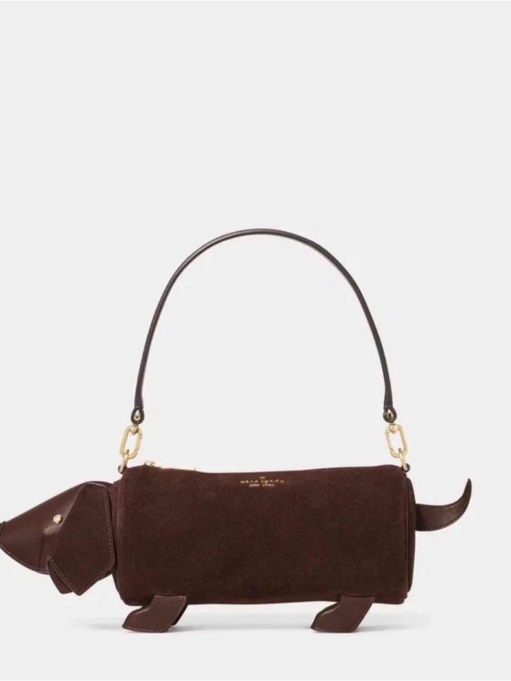 NWT kate spade Brown Suede Dachshund Shoulder Bag